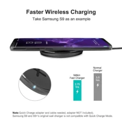 Chargeur Rapide Sans Fil à Induction QI NILLKIN BUTTON 10W Noir -Mobilemania Magasin chargeur rapide sans fil a induction qi nillkin button 10w 12