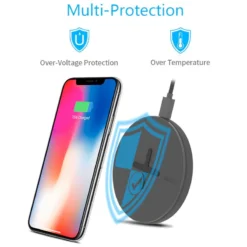 Chargeur Rapide Sans Fil à Induction QI NILLKIN BUTTON 10W Noir -Mobilemania Magasin chargeur rapide sans fil a induction qi nillkin button 10w 5