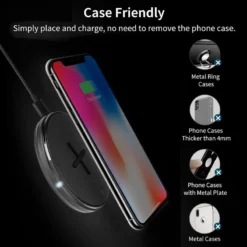 Chargeur Rapide Sans Fil à Induction QI NILLKIN BUTTON 10W Noir -Mobilemania Magasin chargeur rapide sans fil a induction qi nillkin button 10w 9