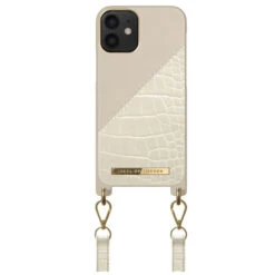 IDeal Of Sweden - IPhone 12 Mini Coque Cream Beige Croco -Mobilemania Magasin coque bandouliere ideal of sweden cream beige croco apple iphone 12 mini 1