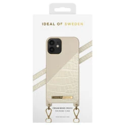IDeal Of Sweden - IPhone 12 Mini Coque Cream Beige Croco -Mobilemania Magasin coque bandouliere ideal of sweden cream beige croco apple iphone 12 mini 2