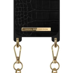 IDeal Of Sweden - IPhone 12 Mini Coque Jet Black Croco Bandoulière -Mobilemania Magasin coque bandouliere ideal of sweden jet black croco apple iphone 12 mini 3