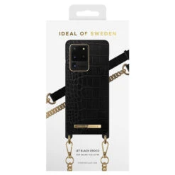 IDeal Of Sweden - Galaxy S20 Ultra 5G Coque Jet Black Croco -Mobilemania Magasin coque bandouliere ideal of sweden jet black croco samsung galaxy s20 ultra 5g 2