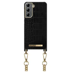 IDeal Of Sweden - Galaxy S21 5G Coque Jet Black Croco Bandoulière -Mobilemania Magasin coque bandouliere ideal of sweden jet black croco samsung galaxy s21 5g 1