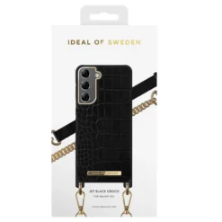 IDeal Of Sweden - Galaxy S21 5G Coque Jet Black Croco Bandoulière -Mobilemania Magasin coque bandouliere ideal of sweden jet black croco samsung galaxy s21 5g 4