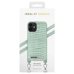IDeal Of Sweden - IPhone 12 Mini Coque Mint Croco Bandoulière -Mobilemania Magasin coque bandouliere ideal of sweden mint croco apple iphone 12 mini 2
