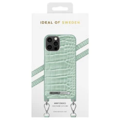 IDeal Of Sweden - IPhone 12 / IPhone 12 PRO Coque Mint Croco Bandoulière -Mobilemania Magasin coque bandouliere ideal of sweden mint croco apple iphone 1212 pro 3