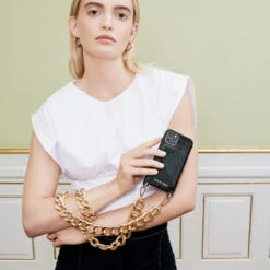 IDeal Of Sweden - IPhone 12 / IPhone 12 PRO Coque Neo Noir Croco Bandoulière -Mobilemania Magasin coque bandouliere ideal of sweden neo noir croco apple iphone 1212 pro 3