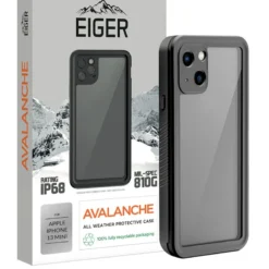 Eiger - IPhone 13 Mini Coque Rigide AVALANCHE Noir -Mobilemania Magasin coque rigide eiger avalanche apple iphone 13 mini noir 3
