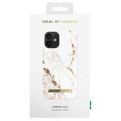 IDeal Of Sweden - IPhone 12 MINI Coque Carrara Gold -Mobilemania Magasin coque rigide ideal of sweden carrara gold apple iphone 12 mini 2