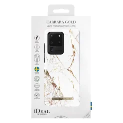 IDeal Of Sweden - Galaxy S20 Ultra 5G Coque Carrara Gold -Mobilemania Magasin coque rigide ideal of sweden carrara gold samsung galaxy s20 5g ultra 4