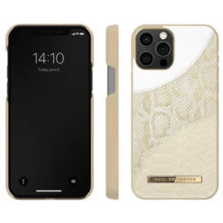 IDeal Of Sweden - IPhone 12 / IPhone 12 PRO Coque Cream Gold Snake -Mobilemania Magasin coque rigide ideal of sweden cream gold snake apple iphone 1212 pro 1