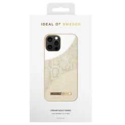 IDeal Of Sweden - IPhone 12 / IPhone 12 PRO Coque Cream Gold Snake -Mobilemania Magasin coque rigide ideal of sweden cream gold snake apple iphone 1212 pro 2
