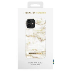 IDeal Of Sweden - IPhone 12 Mini Coque Golden Pearl Marble -Mobilemania Magasin coque rigide ideal of sweden golden pearl marble apple iphone 12 mini 2