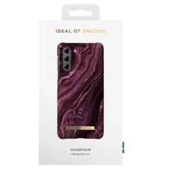 IDeal Of Sweden - Galaxy S21 5G Coque Rigide Golden Plum Marble -Mobilemania Magasin coque rigide ideal of sweden golden plum marble samsung galaxy s21 5g 4