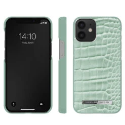 IDeal Of Sweden - IPhone 12 Mini Coque Mint Croco -Mobilemania Magasin coque rigide ideal of sweden mint croco apple iphone 12 mini 1