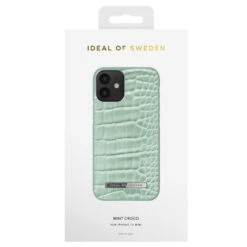 IDeal Of Sweden - IPhone 12 Mini Coque Mint Croco -Mobilemania Magasin coque rigide ideal of sweden mint croco apple iphone 12 mini 2