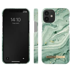 IDeal Of Sweden - IPhone 12 Mini Coque Mint Swirl Marble -Mobilemania Magasin coque rigide ideal of sweden mint swirl marble apple iphone 12 mini 2