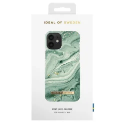 IDeal Of Sweden - IPhone 12 Mini Coque Mint Swirl Marble -Mobilemania Magasin coque rigide ideal of sweden mint swirl marble apple iphone 12 mini 3