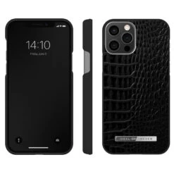 IDeal Of Sweden - IPhone 12 / IPhone 12 PRO Coque Neo Noir Croco Silver -Mobilemania Magasin coque rigide ideal of sweden neo noir croco silver apple iphone 1212 pro 1