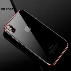 Coque Silicone Gel CAFELE 3D Plating Contours Métallisé Apple IPhone Xs -Mobilemania Magasin coque silicone gel cafele 3d plating contours metallise apple iphone xs 1