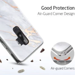 Coque Silicone Gel ESR Effet Marbré Samsung Galaxy S9 Plus -Mobilemania Magasin coque silicone gel esr effet marbre samsung galaxy s9 plus 6