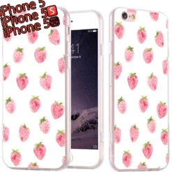 Coque Silicone Gel FRAISE Apple IPhone 5/5S/SE -Mobilemania Magasin coque silicone gel fraise apple iphone 55sse 1