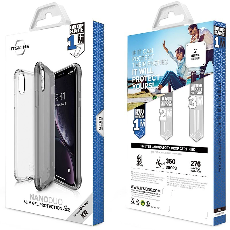Itskins – IPhone XR Coque NANO GEL DUO Noir-Clair 4 Itskins – IPhone XR Coque NANO GEL DUO Noir-Clair – Image 2