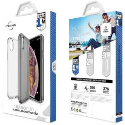 Coque Souple ITSKINS NANO GEL DUO Apple IPhone XS MAX Noir-Clair -Mobilemania Magasin coque souple itskins nano gel duo apple iphone xs max noir clair 2