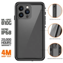 Eiger - IPhone 13 PRO Coque Rigide AVALANCHE Noir -Mobilemania Magasin eiger iphone 13 pro coque rigide avalanche noir 1