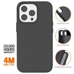 Eiger - IPhone 13 PRO Coque Rigide NORTH Case Noir -Mobilemania Magasin eiger iphone 13 pro coque rigide north case noir 1