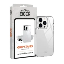 Eiger - IPhone 15 PRO MAX Coque Rigide Grip Stand Case Clair