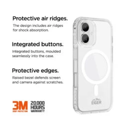 Eiger - IPhone 16 Coque Souple ICE GRIP MagSafe Case Clair -Mobilemania Magasin eiger iphone 16 coque souple ice grip magsafe case clair 1