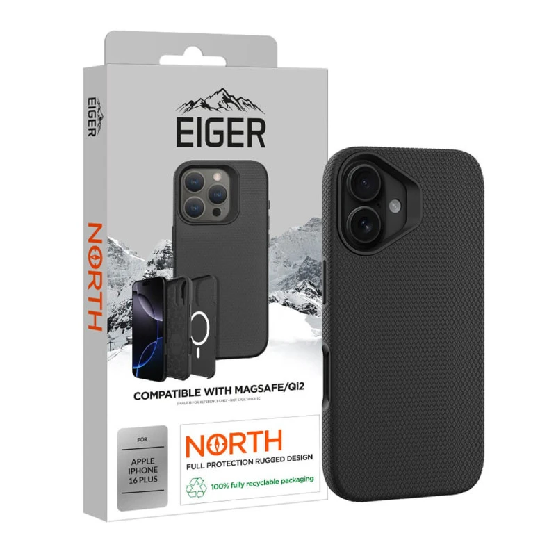 Eiger - IPhone 16 Plus Coque Rigide NORTH Case MagSafe Noir 3 Eiger - IPhone 16 Plus Coque Rigide NORTH Case MagSafe Noir
