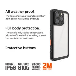 Eiger - IPhone 16 PRO Coque Rigide AVALANCHE Noir -Mobilemania Magasin eiger iphone 16 pro coque rigide avalanche noir 1