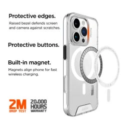 Eiger - IPhone 16 PRO Coque Rigide GLACIER MagSafe Clair -Mobilemania Magasin eiger iphone 16 pro coque rigide glacier magsafe clair 1