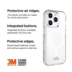 Eiger - IPhone 16 PRO Coque Souple ICE GRIP MagSafe Case Clair