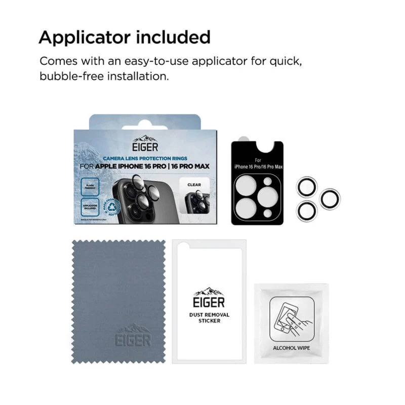 Eiger - IPhone 16 PRO/16 PRO MAX Protection Camera Mountain Glass Lens Rings 4 Eiger - IPhone 16 PRO/16 PRO MAX Protection Camera Mountain Glass Lens Rings – Image 2