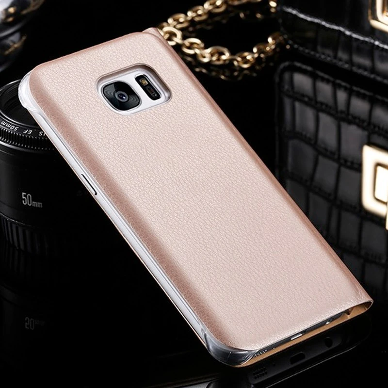 Etui Folio View Lychee Skin Samsung Galaxy S7 5 Etui Folio View Lychee Skin Samsung Galaxy S7 – Image 3