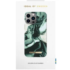 IDeal Of Sweden - IPhone 13 PRO Coque Golden Olive Marble -Mobilemania Magasin ideal of sweden iphone 13 pro coque golden olive marble 5