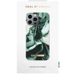 IDeal Of Sweden - IPhone 13 PRO MAX Coque Golden Olive Marble -Mobilemania Magasin ideal of sweden iphone 13 pro max coque golden olive marble 5