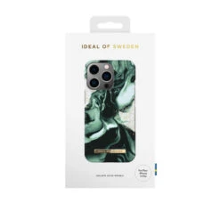 IDeal Of Sweden - IPhone 14 PRO Coque Golden Olive Marble -Mobilemania Magasin ideal of sweden iphone 14 pro coque golden olive marble 2