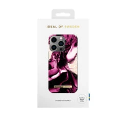 IDeal Of Sweden - IPhone 14 PRO Coque Golden Ruby Marble -Mobilemania Magasin ideal of sweden iphone 14 pro coque golden ruby marble 2