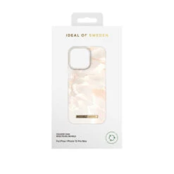 Devant -Mobilemania Magasin ideal of sweden iphone 15 pro max coque rose pearl marble 1