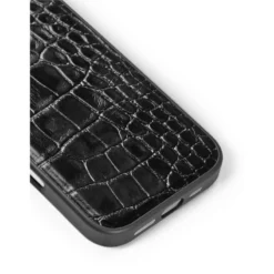 IDeal Of Sweden - IPhone 16 PRO Coque Vegan Leather MagSafe Black Croco -Mobilemania Magasin ideal of sweden iphone 16 pro coque vegan leather magsafe black croco 2