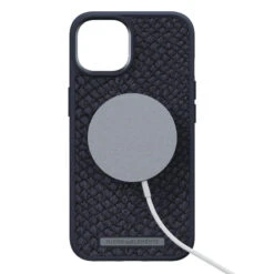Njord - IPhone 14 Plus Coque Salm.Leather MagSafe -Mobilemania Magasin njord iphone 14 plus coque salmleather magsafe 1