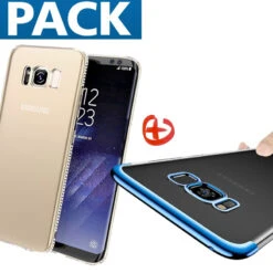 Pack Coque Souple Floveme Crystal + Coque FLOVEME 3D Plating Samsung Galaxy S8