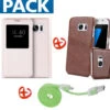 Pack Samsung Galaxy S7 (Coque Vintage + Etui Lychee + Câble MicroUSB) 1 Pack Samsung Galaxy S7 (Coque Vintage + Etui Lychee + Câble MicroUSB) -Mobilemania Magasin pack samsung galaxy s7 coque etui cable
