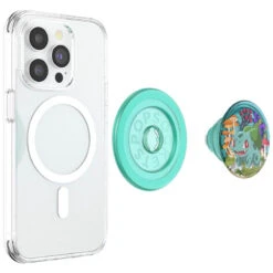 PopSockets - PopGrip MagSafe Round Bulbasaur Mint -Mobilemania Magasin popsockets popgrip magsafe round bulbasaur mint 4