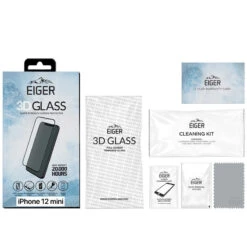 Eiger - IPhone 12 Mini Protection écran 3D GLASS -Mobilemania Magasin protection ecran verre trempe eiger 3d glass cf apple iphone 12 mini 3